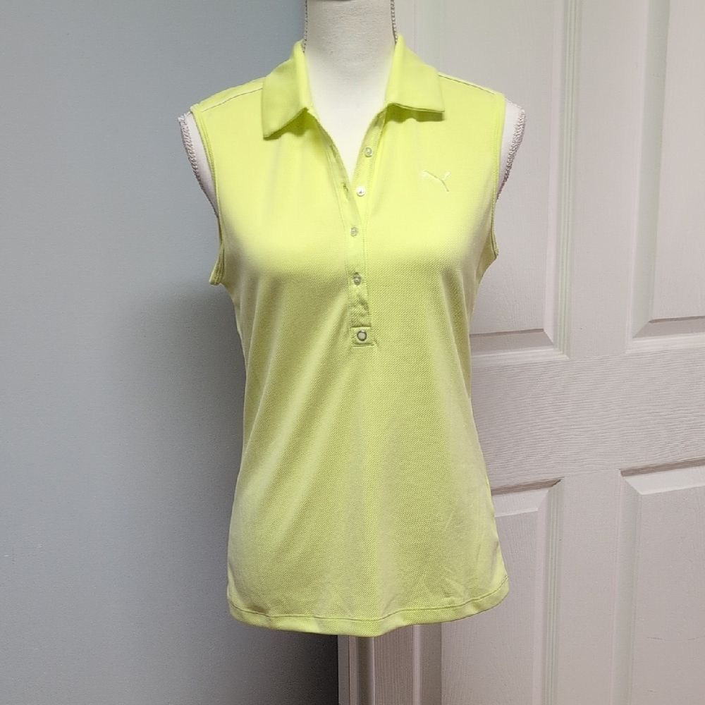 NWT Puma Women's Sunny Lime Sleeveless Polo Size S